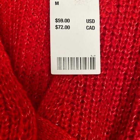 NWT URBAN OUTFITTERS WRAP AROUND RED SWEATER SIZE SMALL - Picture 3 of 4